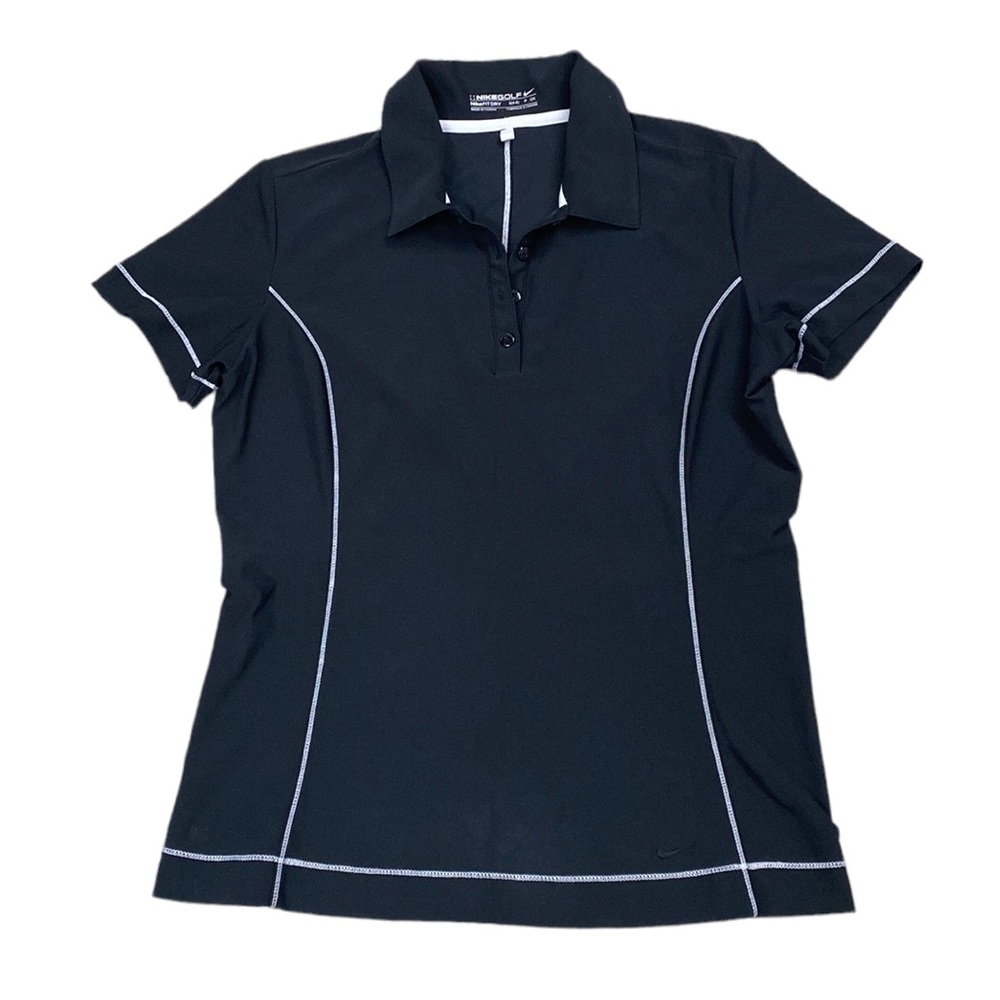 Nike Golf Short Sleeve Tee Fit Dry, Black with White, Striping under Col…